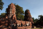 Ayutthaya, Thailand. Wat Mahathat, detail of the eastern enclosure wall of the central prang. 